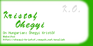 kristof ohegyi business card