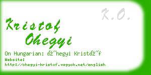 kristof ohegyi business card